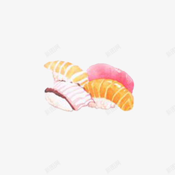 手绘海鲜寿司png免抠素材_新图网 https://ixintu.com 三文鱼寿司 手绘寿司 日本寿司 米饭 美味 美食 鱼肉寿司