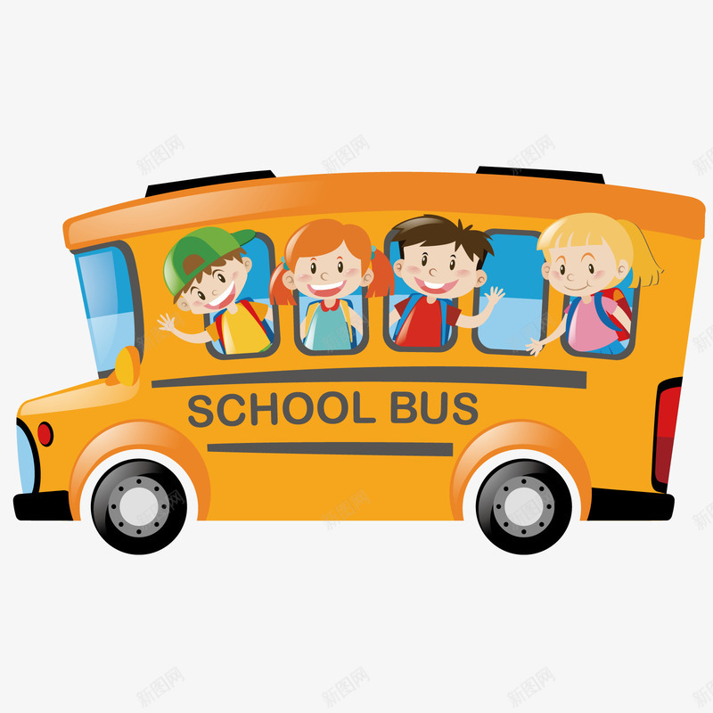 学校巴士png免抠素材_新图网 https://ixintu.com 上学 教育 读书 黄色