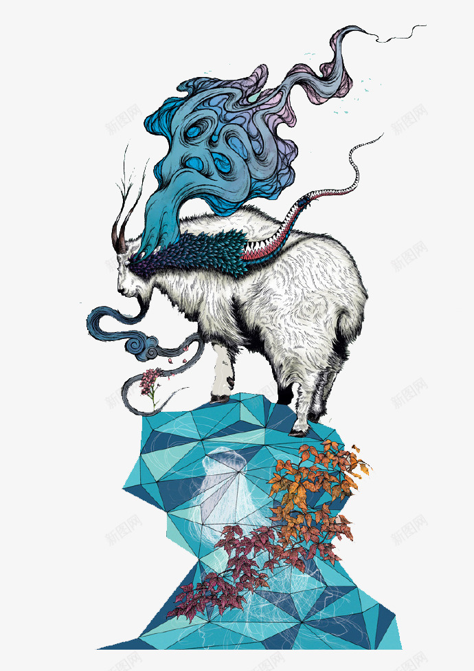 石头上的羚羊png免抠素材_新图网 https://ixintu.com 山羊 水晶石 石头 羚羊