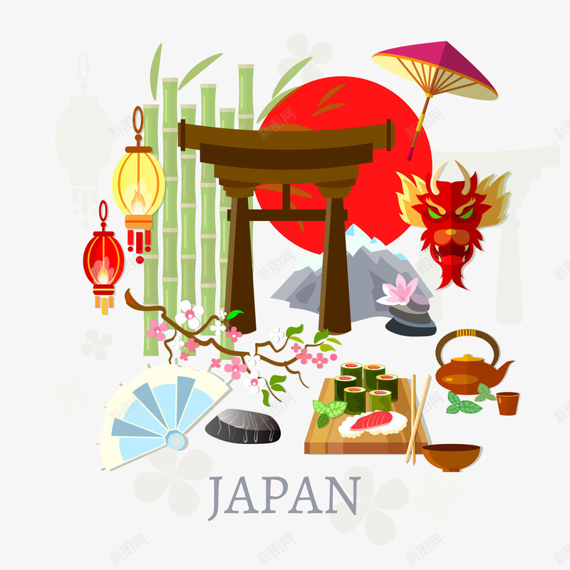 日本旅游图矢量图eps免抠素材_新图网 https://ixintu.com 300 EPS图免抠 像素图 免抠 大图免抠 手绘 高清 矢量图