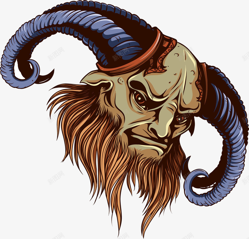 欧洲复古风格鬼怪片png免抠素材_新图网 https://ixintu.com 妖魔 恐怖 犄角 神话 西方