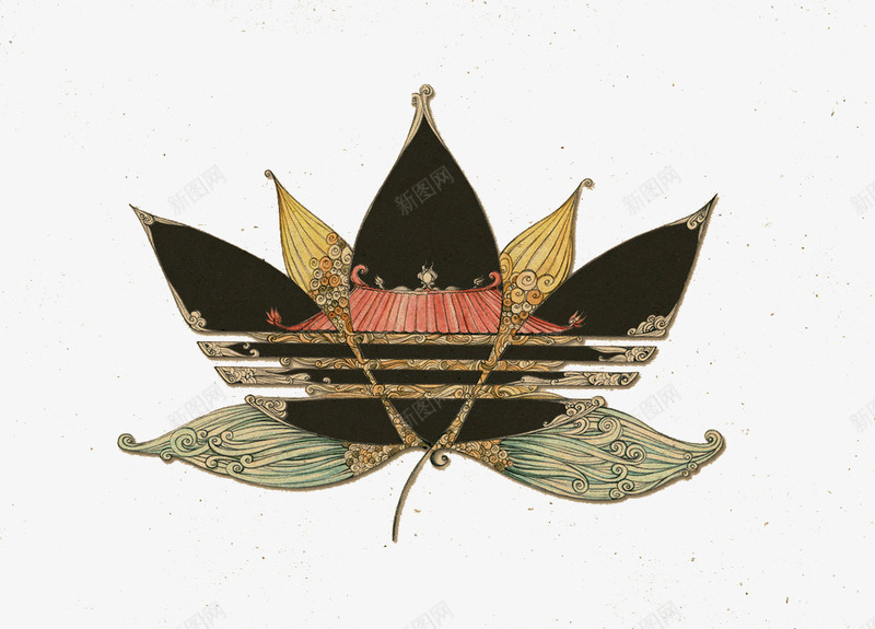 手绘三叶草插画png免抠素材_新图网 https://ixintu.com 抽象 植物 花朵
