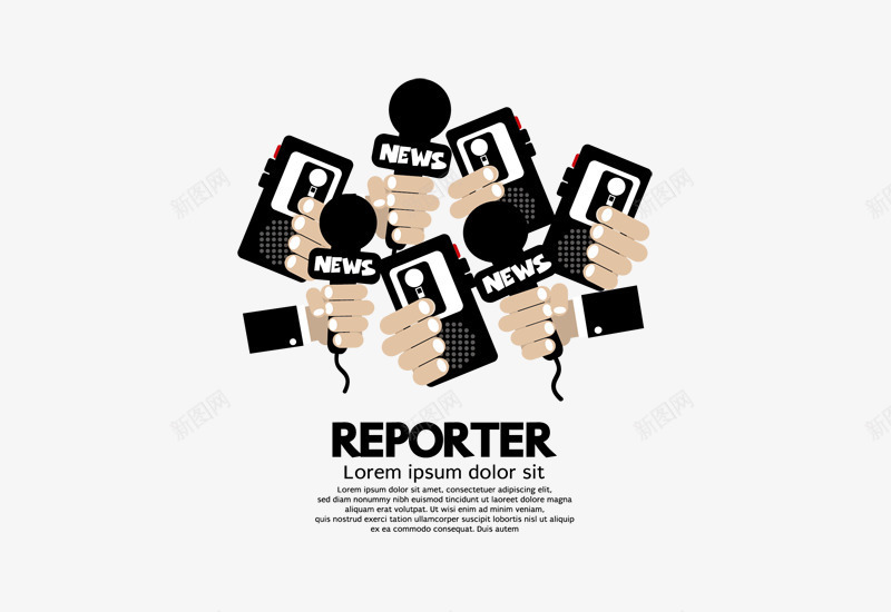 广播媒体宣传png免抠素材_新图网 https://ixintu.com 人物采访 免抠 卡通手绘 媒体传播 媒体宣传 广告宣传 插画 新闻采访