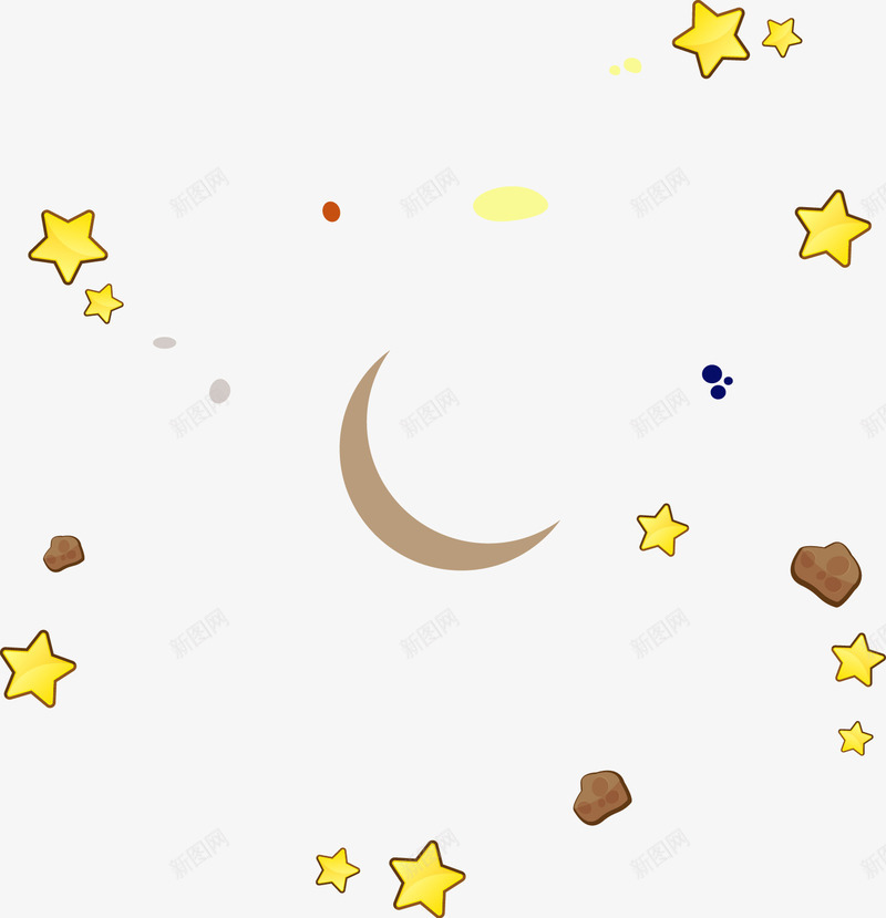 天空星星月亮png免抠素材_新图网 https://ixintu.com 天空 星星 月亮