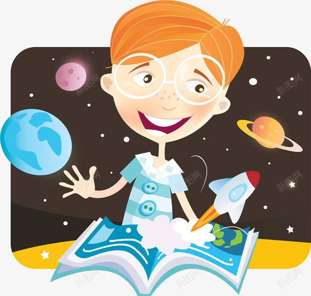 探索宇宙png免抠素材_新图网 https://ixintu.com 卡通手绘 卡通脸红 宇宙 教育培训 行星 装饰