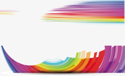 装饰图案海报背景彩虹色线条矢量图素材