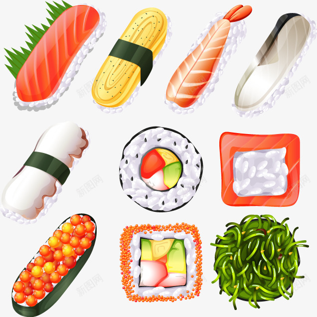 日本寿司png免抠素材_新图网 https://ixintu.com 寿司店 日本旅游 海报设计 装饰