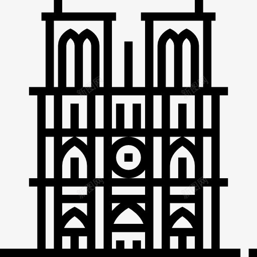 圣母图标png_新图网 https://ixintu.com 圣母院 地标建筑 天主教大教堂 巴黎 建筑 欧洲 法国 纪念碑