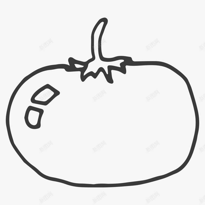 线描西红柿png免抠素材_新图网 https://ixintu.com 手绘蔬菜 手绘西红柿 水彩西红柿 粗线条 线描西红柿 绘画 蔬菜 西红柿 黑白蔬菜