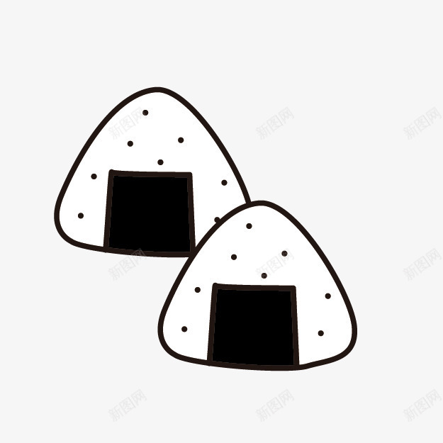 卡通手绘饭团png免抠素材_新图网 https://ixintu.com 卡通饭团 可爱 寿司 日本饭团
