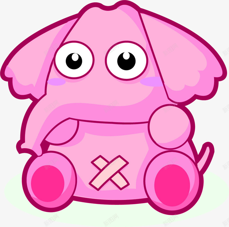 粉色小象png免抠素材_新图网 https://ixintu.com 儿童图画 创口贴 动物 卡通动物 可爱 小象 粉红象 象