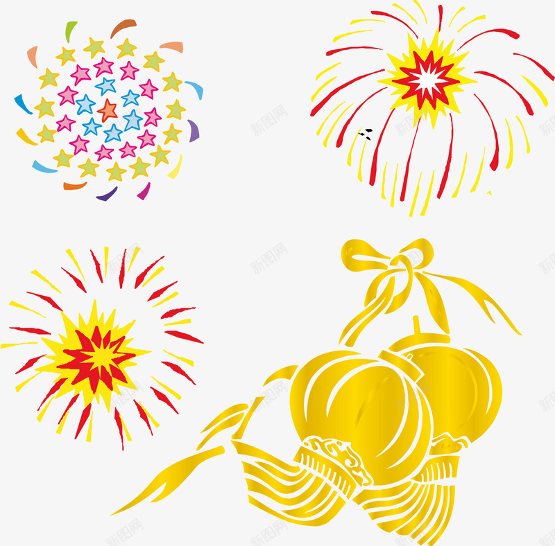 烟花灯笼大年初一png免抠素材_新图网 https://ixintu.com 大年初一 春节 灯笼 灯笼烟花 灯笼素材 烟花 矢量大年初一