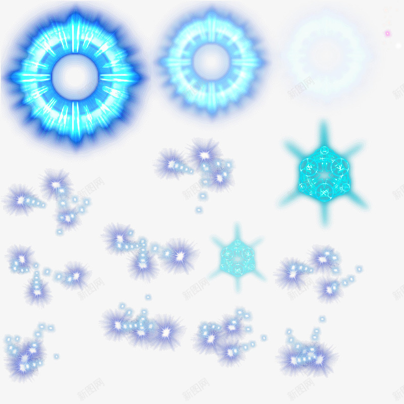 蓝色光圈光效png免抠素材_新图网 https://ixintu.com 动画 炫光 烟花 爆炸