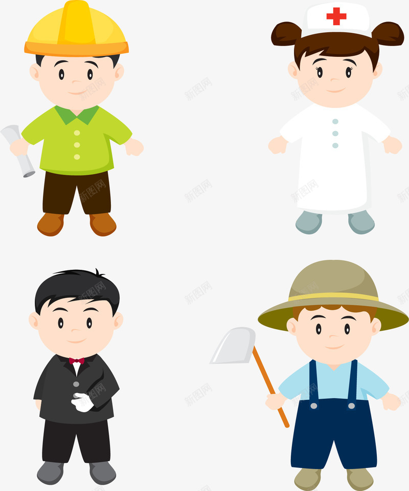孩子的梦想png免抠素材_新图网 https://ixintu.com 儿童教育 医生 梦想 矢量素材 职业梦想 艺术家