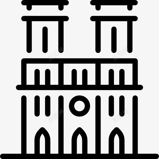 圣母图标png_新图网 https://ixintu.com 圣母院 地标建筑 天主教大教堂 巴黎 建筑 欧洲 法国 纪念碑