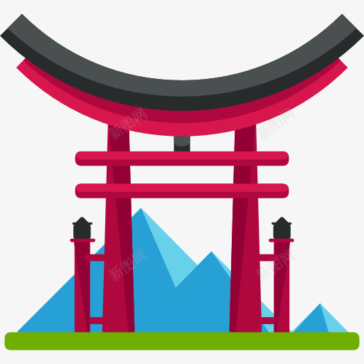 牌坊门图标png_新图网 https://ixintu.com 亚洲 地标建筑 建筑 日本 牌坊 牌坊门 纪念碑