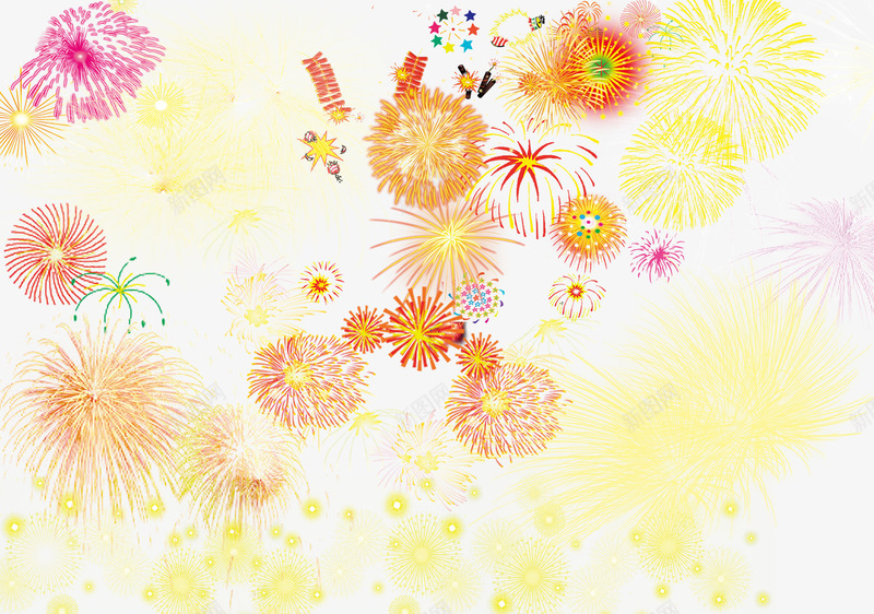 漂亮的烟花组合psd免抠素材_新图网 https://ixintu.com 烟花 素材 美图 节日
