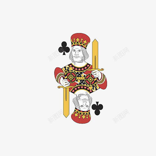 卡通黑色梅花扑克王插画png免抠素材_新图网 https://ixintu.com 卡牌 卡通 国王 扑克头像 扑克王 插画 棋牌 游戏 黑梅花