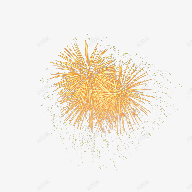 烟花png免抠素材_新图网 https://ixintu.com 国庆节 烟火 烟花 黄色