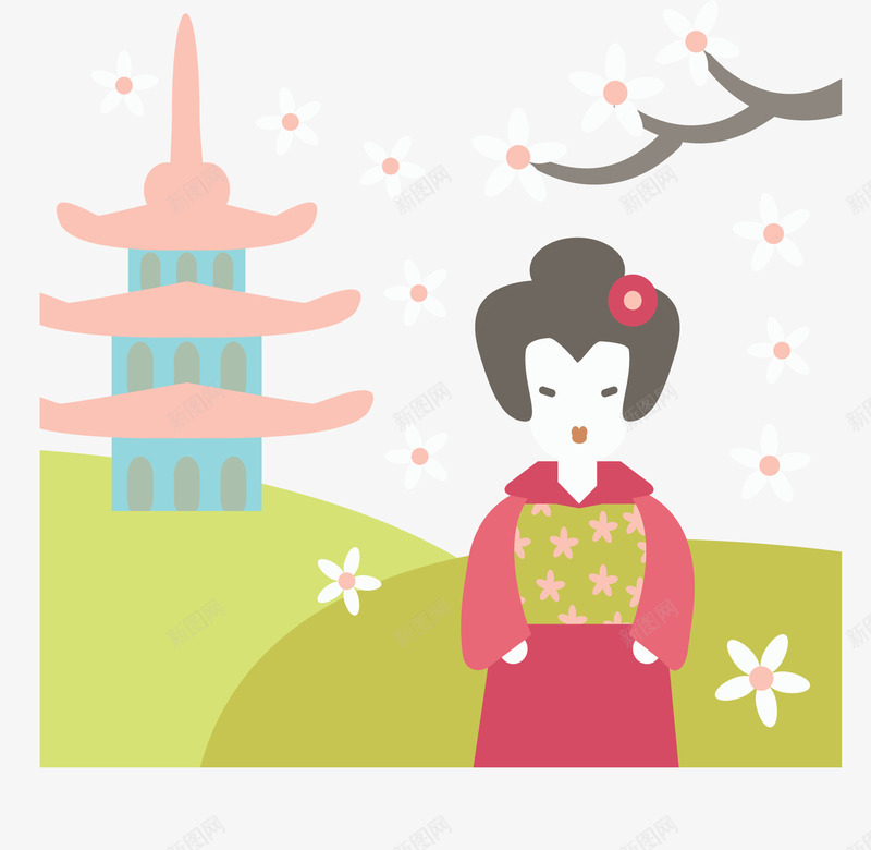 日本东京旅游纪念矢量图ai免抠素材_新图网 https://ixintu.com 旅游 旅游季 日本 日本旅游 矢量png 美丽日本 矢量图