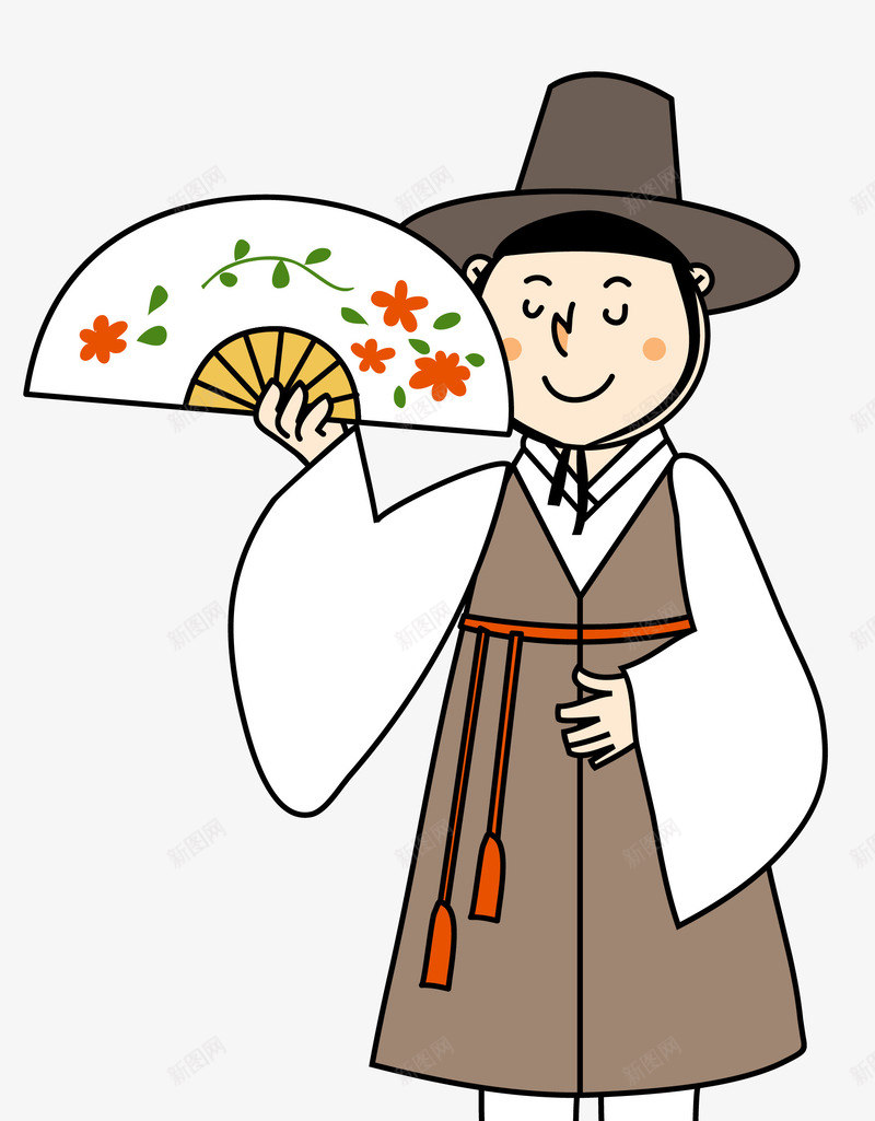 日本和服男士png免抠素材_新图网 https://ixintu.com 和服 扇子 日本文化 男士