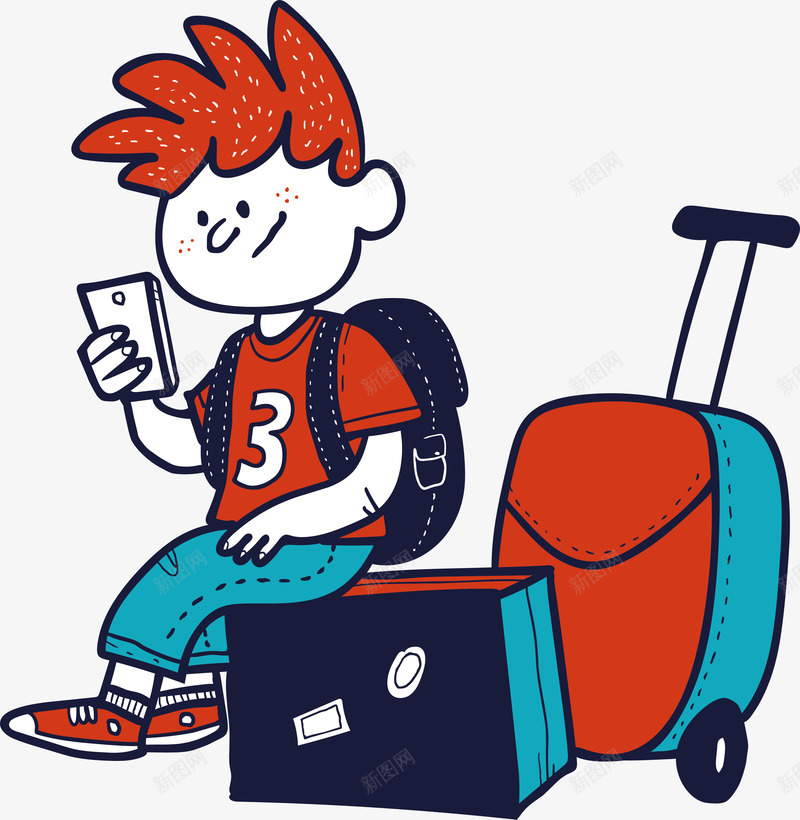 卡通旅游人物可爱男孩背包客矢量图ai免抠素材_新图网 https://ixintu.com 一家人 休闲 出行 卡通 可爱男孩背包客 大包 小包 悠闲 摄影 旅游人物 旅游季 旅行 相机 行李 行李箱 远行 矢量图