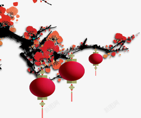 梅花红色梅花中国风png免抠素材_新图网 https://ixintu.com 中国风 梅花 红色