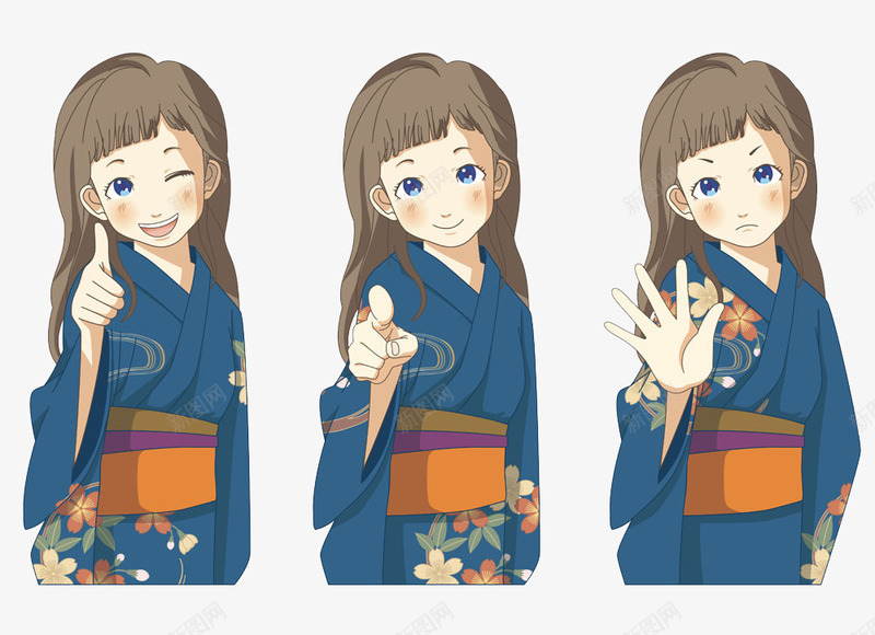 和服女孩各种手势和笑容png免抠素材_新图网 https://ixintu.com 和服 女孩 手势 日本和服女 甜美笑容