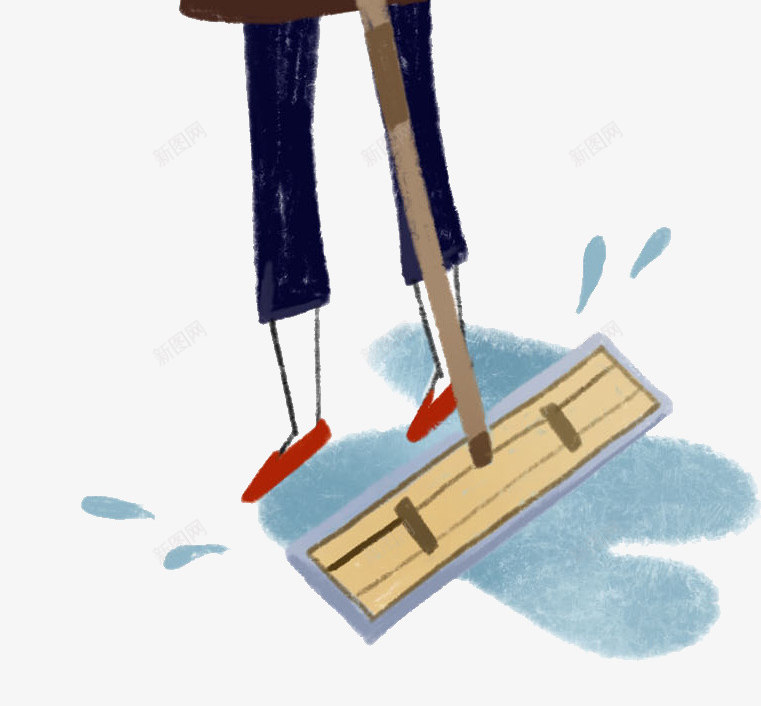 手绘边听音乐边擦地板的女孩png免抠素材_新图网 https://ixintu.com 人物插画 做家务 听音乐 女孩 手绘 擦地板 轻松