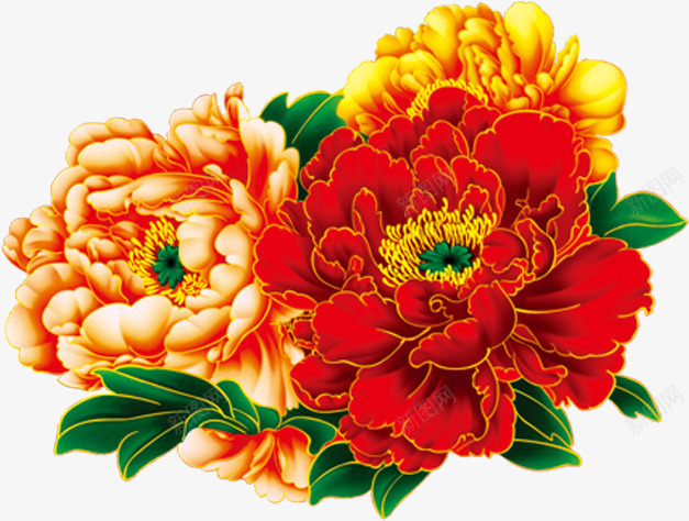 手绘红花粉红花黄花装饰png免抠素材_新图网 https://ixintu.com png 手绘 粉红花 红花 装饰 黄花