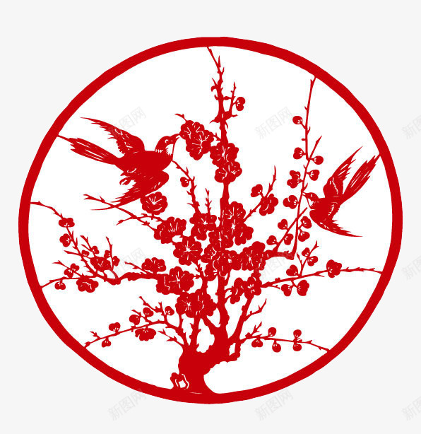中国风梅花剪纸png免抠素材_新图网 https://ixintu.com 中国风 剪纸 梅花 梅花瓣 素材