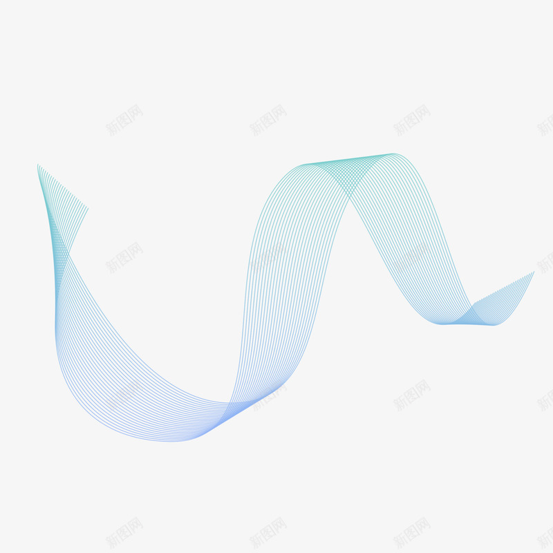 卡通科技漂浮线条图png免抠素材_新图网 https://ixintu.com 卡通手绘 唯美 弯曲 曲线 水彩 漂浮 线条 蓝色 装饰