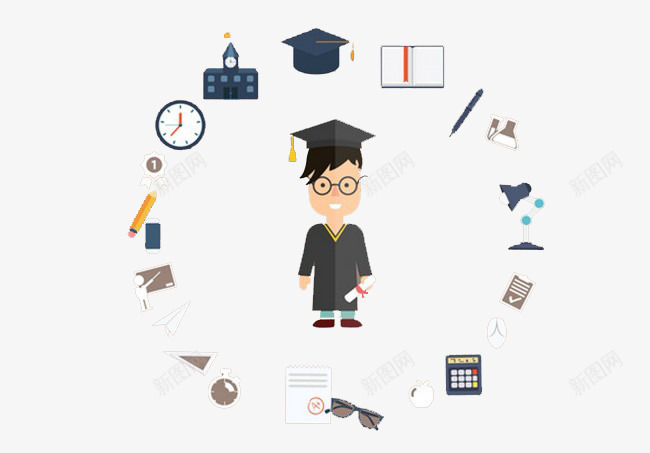 学士毕业png免抠素材_新图网 https://ixintu.com 学习 学习工具 教育 本科