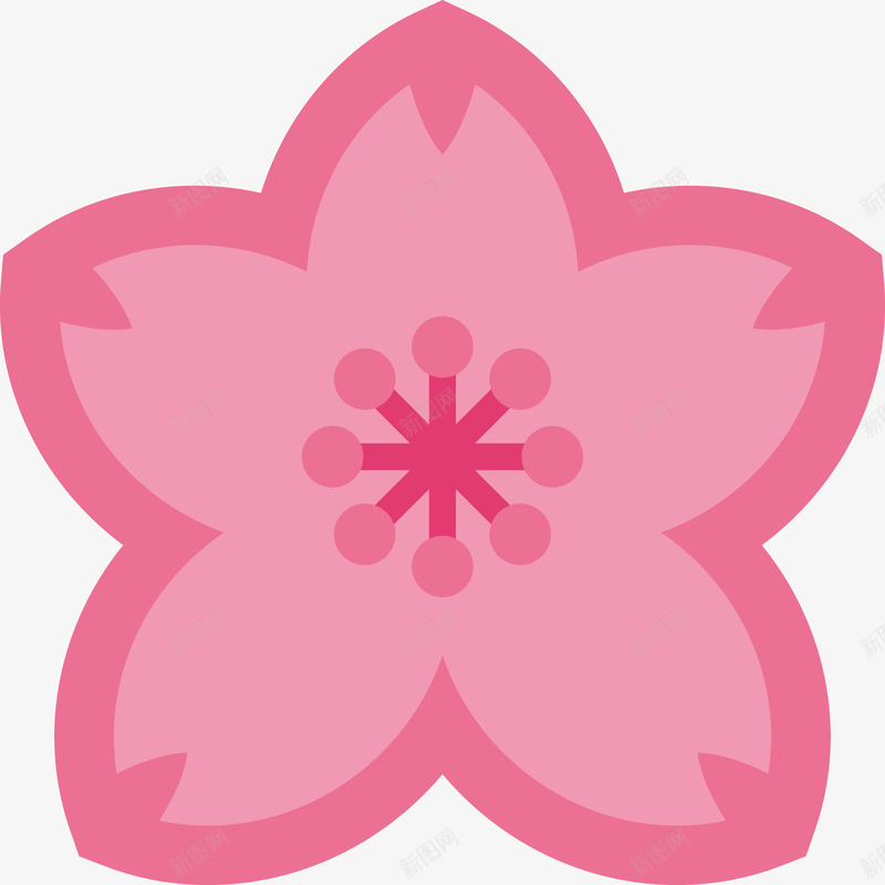 一朵粉色的梅花花朵png免抠素材_新图网 https://ixintu.com 一朵梅花 一朵花 梅花 梅花PNG 矢量花朵 粉色花朵 花朵