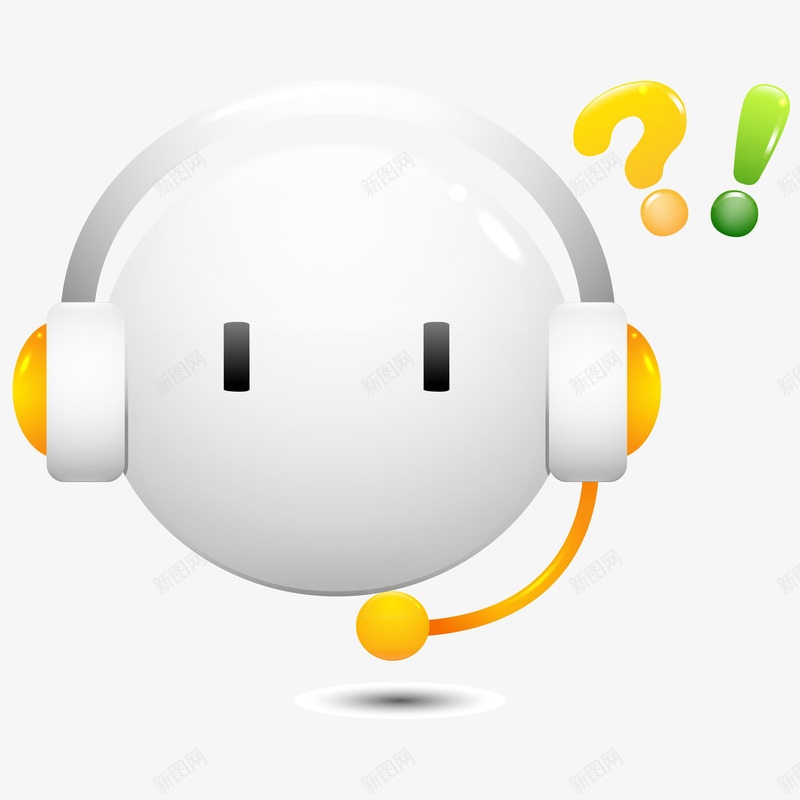卡通版听音乐的小人物png免抠素材_新图网 https://ixintu.com 卡通手绘 感叹号 符号 耳机 装饰图 问好 音乐
