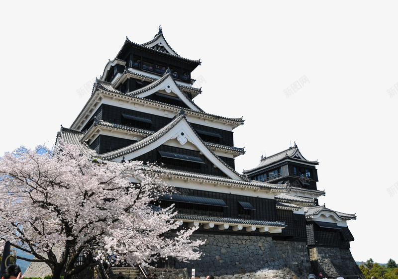 蓝天下的日本城堡png免抠素材_新图网 https://ixintu.com 城堡 摄影 日本 蓝天
