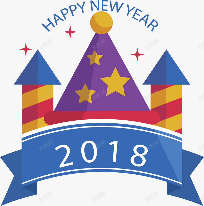 新年烟花标签png免抠素材_新图网 https://ixintu.com 2018 happyNewYear 新年烟花 烟花 烟花标签 矢量png
