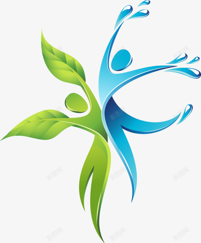 抽象运动健儿png免抠素材_新图网 https://ixintu.com 抽象 素材 绿色 蓝色 运动
