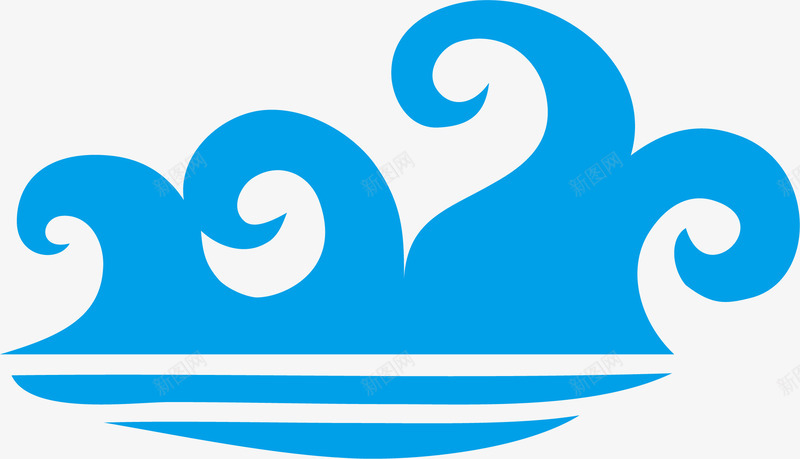 蓝色海浪png免抠素材_新图网 https://ixintu.com 卡通 日本海浪 日本海浪图 海浪 蓝色