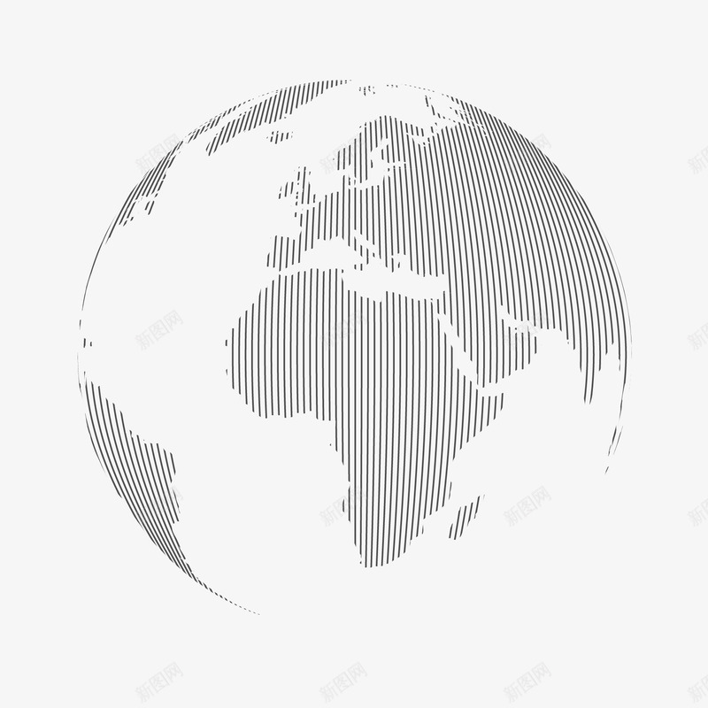 创意地球图标png_新图网 https://ixintu.com 地球 抽象 条纹 简约 线条