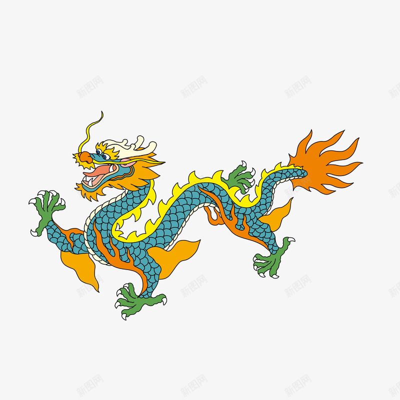 创意手绘爬行龙矢量图eps免抠素材_新图网 https://ixintu.com png免抠图 创意 动物 吉祥 彩色 手绘 线条 龙 矢量图