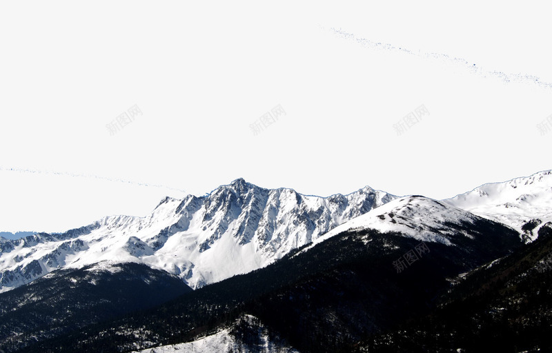 白色雪山景色png免抠素材_新图网 https://ixintu.com 景色 河流 瀑布 石头 美景 雪山 雪山瀑布