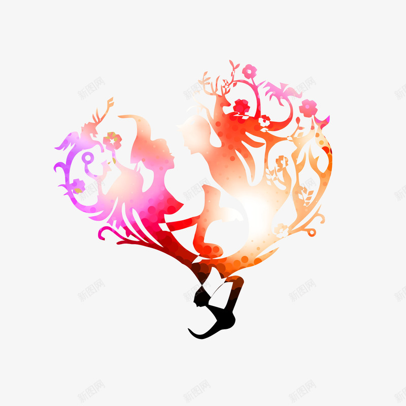 七夕情人节png免抠素材_新图网 https://ixintu.com 七夕情人节 图文结合 文字 汉字 牛郎 织女