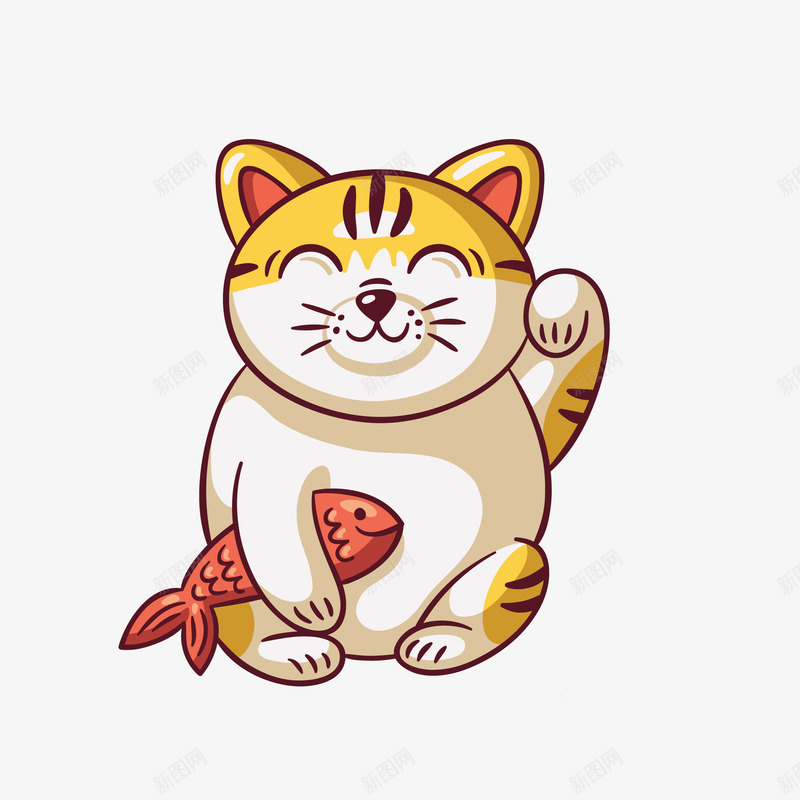 复古的日本猫咪矢量图eps免抠素材_新图网 https://ixintu.com 可爱复古 复古 复古的可爱猫咪 复古风格 日本 日本猫咪 民族风情 矢量图