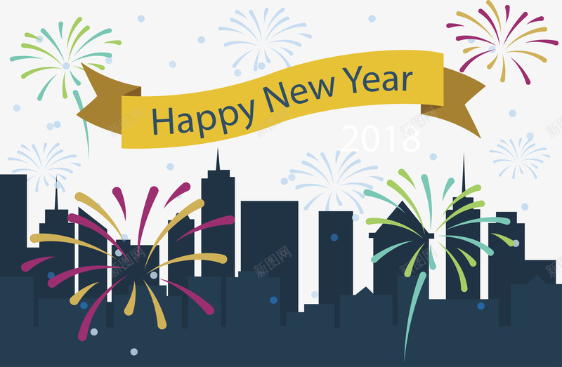 新年夜烟花png免抠素材_新图网 https://ixintu.com 2018新年 新年夜 新年烟花 烟花 矢量png 跨年夜