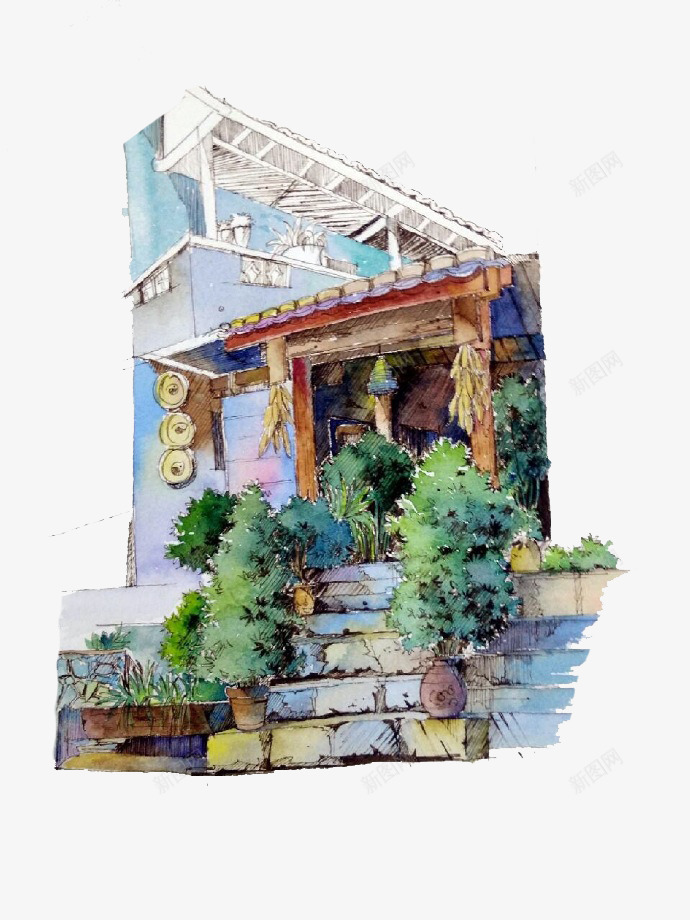 卡通石头台阶png免抠素材_新图网 https://ixintu.com 台阶 庭院 石头 门口