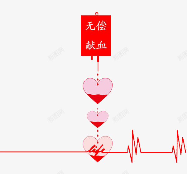 无偿献血寓意png免抠素材_新图网 https://ixintu.com 心电图 教育图片 无偿献血 艺术图片
