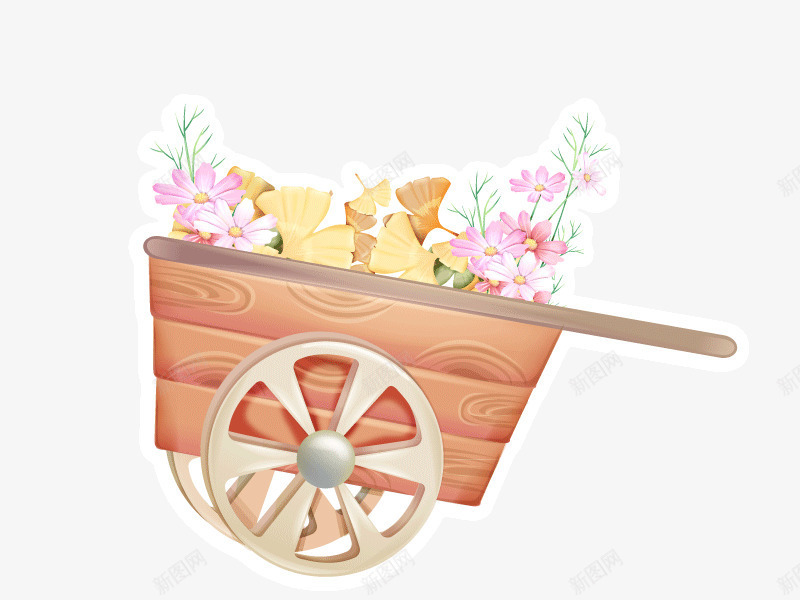 推车花落叶卡通矢量图ai免抠素材_新图网 https://ixintu.com 推车 矢量卡通 矢量素材 素材 落叶素材 矢量图