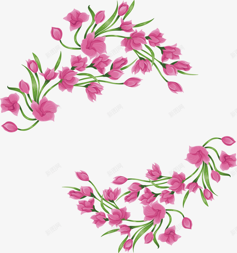 浪漫粉色玉兰花png免抠素材_新图网 https://ixintu.com 浪漫花藤 玉兰花 矢量png 粉红色 粉色玉兰花 花朵边框