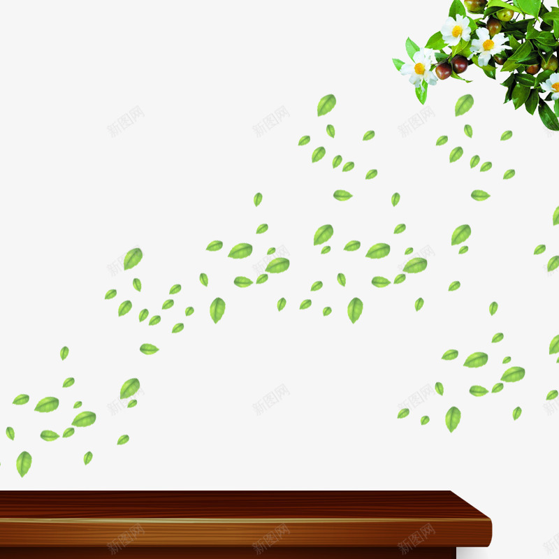 桌子落叶植物psd免抠素材_新图网 https://ixintu.com 果实 桌子 落叶